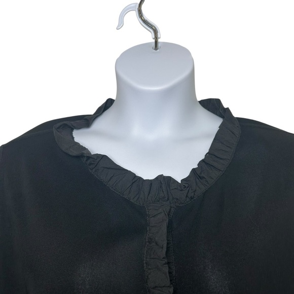 Exclusively Misook black knit long sleeve ruffle cardigan size 1X capsule career - Picture 4 of 11